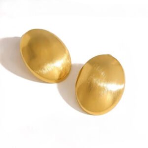 Σκουλαρίκια χρυσά ορθογώνια ανοξείδωτο ατσάλι