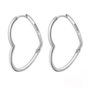 Σκουλαρίκια σχήμα καρδιά ασημι 925