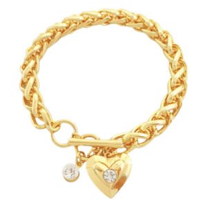 Βραχιολι με κρεμαστή καρδιά ατσάλι