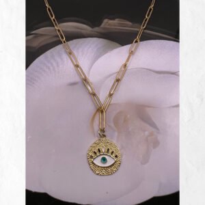 Κολιέ αλυσίδα μάτι ατσάλι 50cm