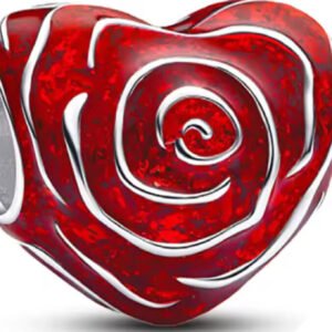 Σύμβολο καρδιά κόκκινο τριαντάφυλλο ασήμι 925