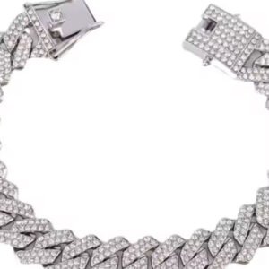 Βραχιολι αλυσιδα με πέτρες ασημί ατσάλι