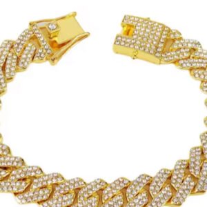 Βραχιολι αλυσίδα με πέτρες χρυσό ατσάλι