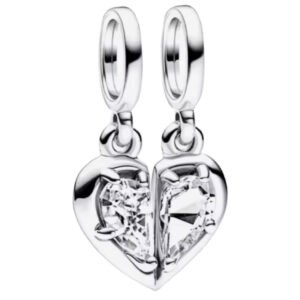 Σύμβολο διπλό καρδιά με πετράδια ασήμι 926