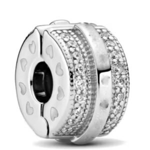 Σύμβολο κλιπ με πετρούλες ασήμι 925