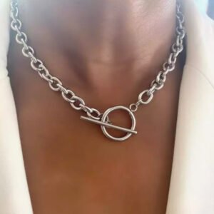 Κολιέ αλυσίδα ατσάλι ασημί