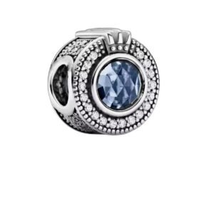 Σύμβολο στρογγυλό με μπλε πέτρα  ασήμι 925