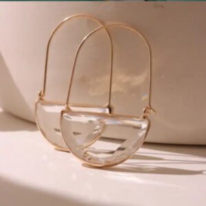 Σκουλαρίκια κρεμαστά με πέτρα λευκή διαφανή ατσάλι