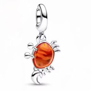 Σύμβολο Καβουράκι πορτοκαλί ασημι 925