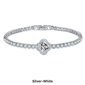 Βραχιολι τύπου με ζιργκονάκια σειρέ και λευκή διαφανή πέτρα ( με αυξομείωση )