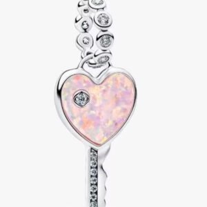 Σύμβολο κλειδί ροζ ιριδίζον ασήμι 925