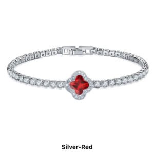 Βραχιολι τύπου με ζιργκονάκια σειρέ και κόκκινη πέτρα ( με αυξομείωση )