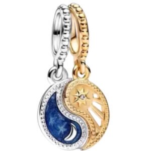 Σύμβολο διπλό ασημί-χρυσό ασήμι 925