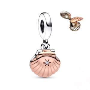 Σύμβολο κοχύλι με μαργαριτάρι ροζ χρυσό ασημι 925