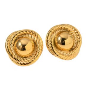 Σκουλαρίκια vintage χρυσά στρογγυλά άτσαλι