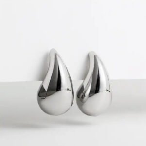 Σκουλαρίκια drop ασημί ατσάλι (27mm)