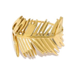 Δαχτυλίδι  φτερό χρυσό  αυξομειώνεται  ανοξείδωτο ατσάλι