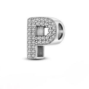 P Σύμβολο με πετράδια ασήμι 925