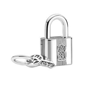 Σύμβολο Κλειδαριά με κλειδί και πετράδια ασήμι 925