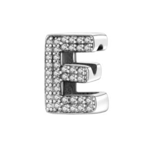 E Σύμβολο με πετράδια ασήμι 925