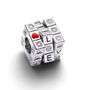 Σύμβολο κύβος περιστρεφόμενος love ασήμι 925