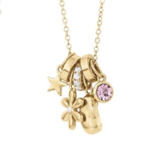 Κολιέ με κρεμαστά charms ατσάλι 45cm