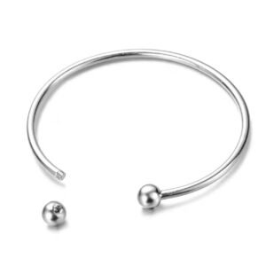 Βραχιόλι σταθερό ανοιχτό δέχεται σύμβολα ατσάλι - 20cm