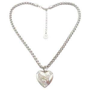 Κολιέ με κρεμαστή καρδιά ατσάλι 45cm