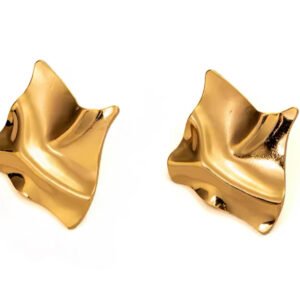 Σκουλαρίκια vintage χρυσά ρόμβος  ατσάλι