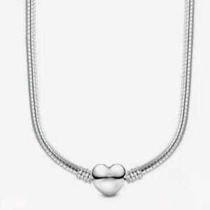 Κολιέ αλυσίδα με κούμπωμα καρδιά ( δέχεται σύμβολα ) 45 cm ασημι 925