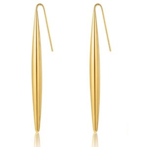 Σκουλαρίκια χρυσά κρεμαστά μακριά ανοξείδωτο ατσάλι