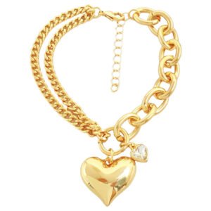 Βραχιολι με κρεμαστές καρδιές ατσάλι με επέκταση