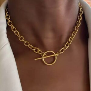 Κολιέ αλυσίδα ατσάλι χρυσό