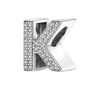 K Σύμβολο με πετράδια ασήμι 925