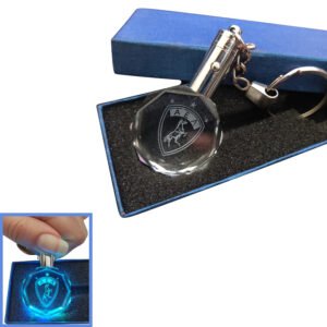 Κρυστάλλινο 3D Led Μπρελόκ Με Λογότυπο Ομάδων - ΑΕΛ Λάρισα , With LED