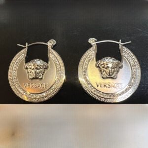 Σκουλαρίκια κρεμαστά ‘τύπου Vercace’ ασημί ατσάλι