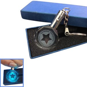 Κρυστάλλινο 3D Led Μπρελόκ Με Λογότυπο Ομάδων - Αστέρας Τρίπολης , With LED