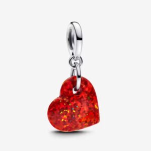 Σύμβολο κόκκινη καρδιά κρεμαστή ιριδίζον ασήμι 925