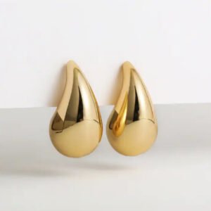 Σκουλαρίκια drop χρυσό ατσάλι (27mm)