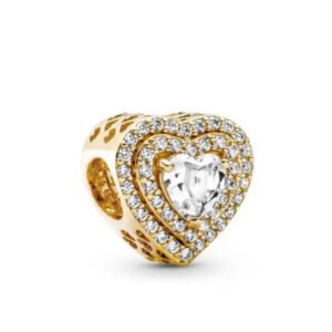 Σύμβολο Καρδιά με πετράδια χρώμα χρυσό ασήμι 925