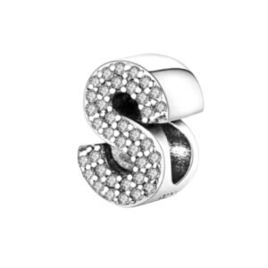 S Σύμβολο με πετράδια ασήμι 925