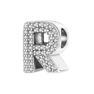 R Σύμβολο με πετράδια ασήμι 925