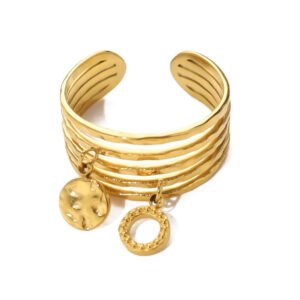 Δαχτυλίδι με κρεμαστά στοιχεία χρυσό αυξομειώνεται ανοξείδωτο ατσάλι