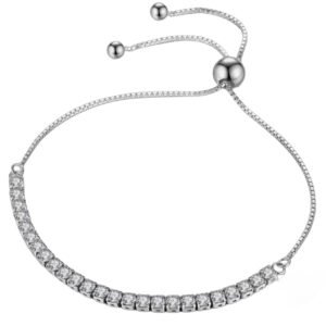 Βραχιολι σειρέ tennis αυξομειωμένο  με πετράδια ασήμι 925