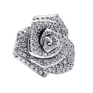 Σύμβολο τριαντάφυλλο με πετράδια ασήμι 925