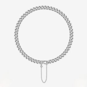 Κολιέ αλυσίδα ατσάλι ασημί