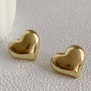 Σκουλαρίκια καρδιά χρυσά ατσάλι