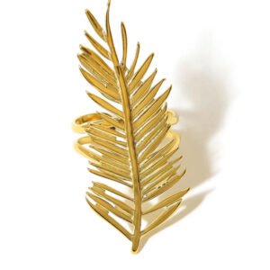 Δαχτυλίδι φτερό χρυσό αυξομειώνεται  ανοξείδωτο ατσάλι