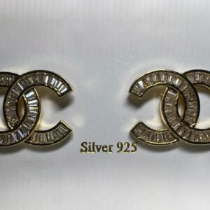 Σκουλαρίκια χρυσά με ζιργκονακια ‘τύπου Chanel’