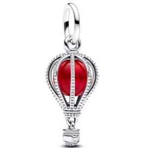 Σύμβολο αερόστατο κόκκινο ασήμι 925